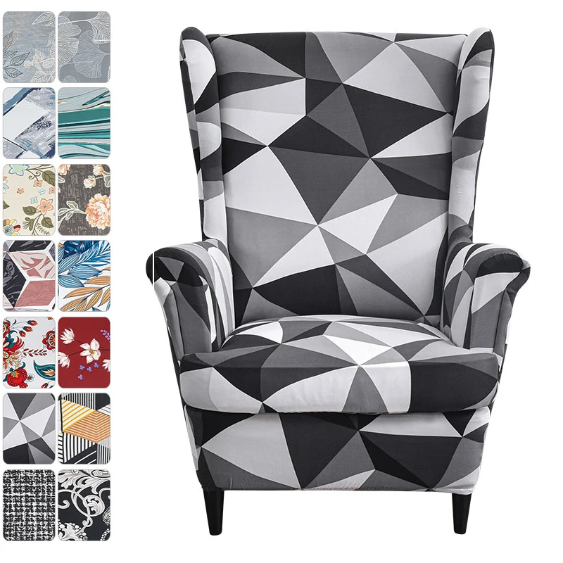 

New Armrest Chair Cover Stretch Spandex Fabric Wingback Chair Covers Armchair Cover Modern Throne Chair For Wedding Loveseat