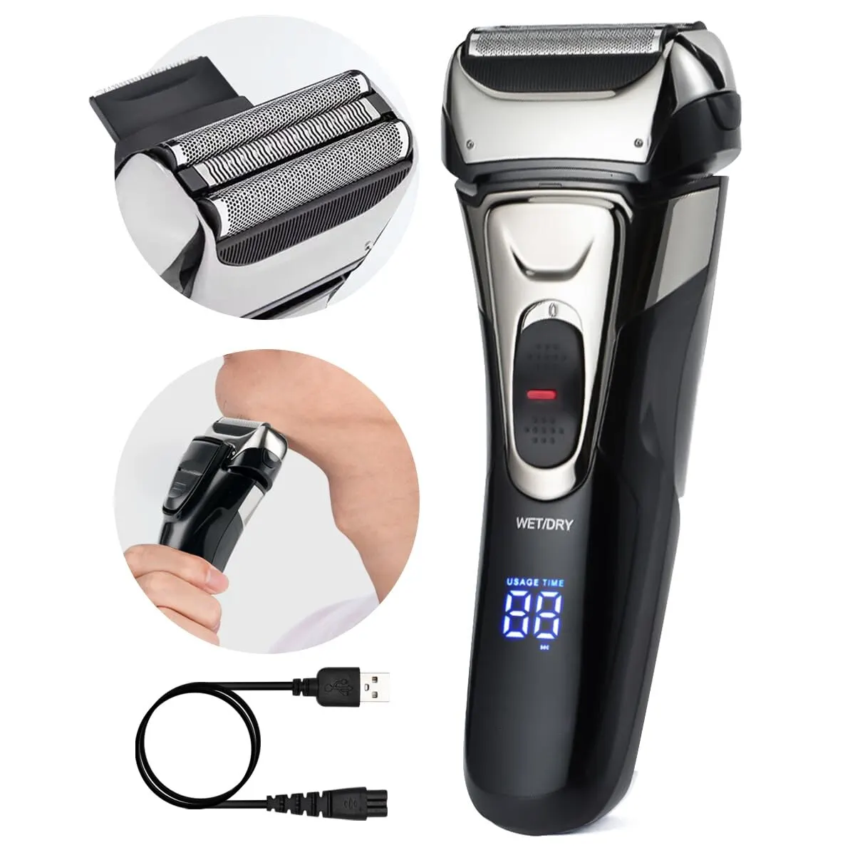 Mini Electric Razor For Men Usb Rechargeable Beard Shaver Small Size Shavers Compact Razor Wet Dry Use