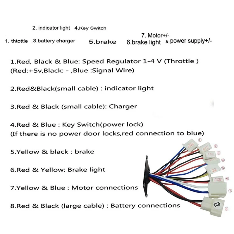 Щеточный контроллер скорости для электрического велосипеда 3x36 В 1000 Вт