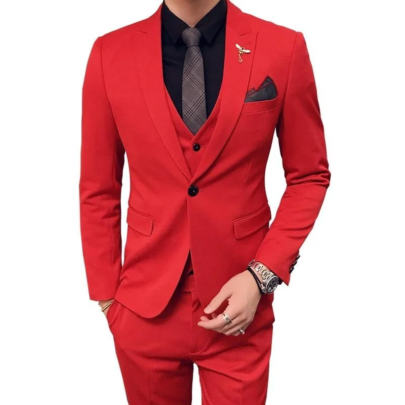 

Men's Suits & Blazers Mens Wedding 2022 Red Oranje Pak Heren Royal Blue Party DJ Stage Costume Terno Slim Fit White Tuxedo
