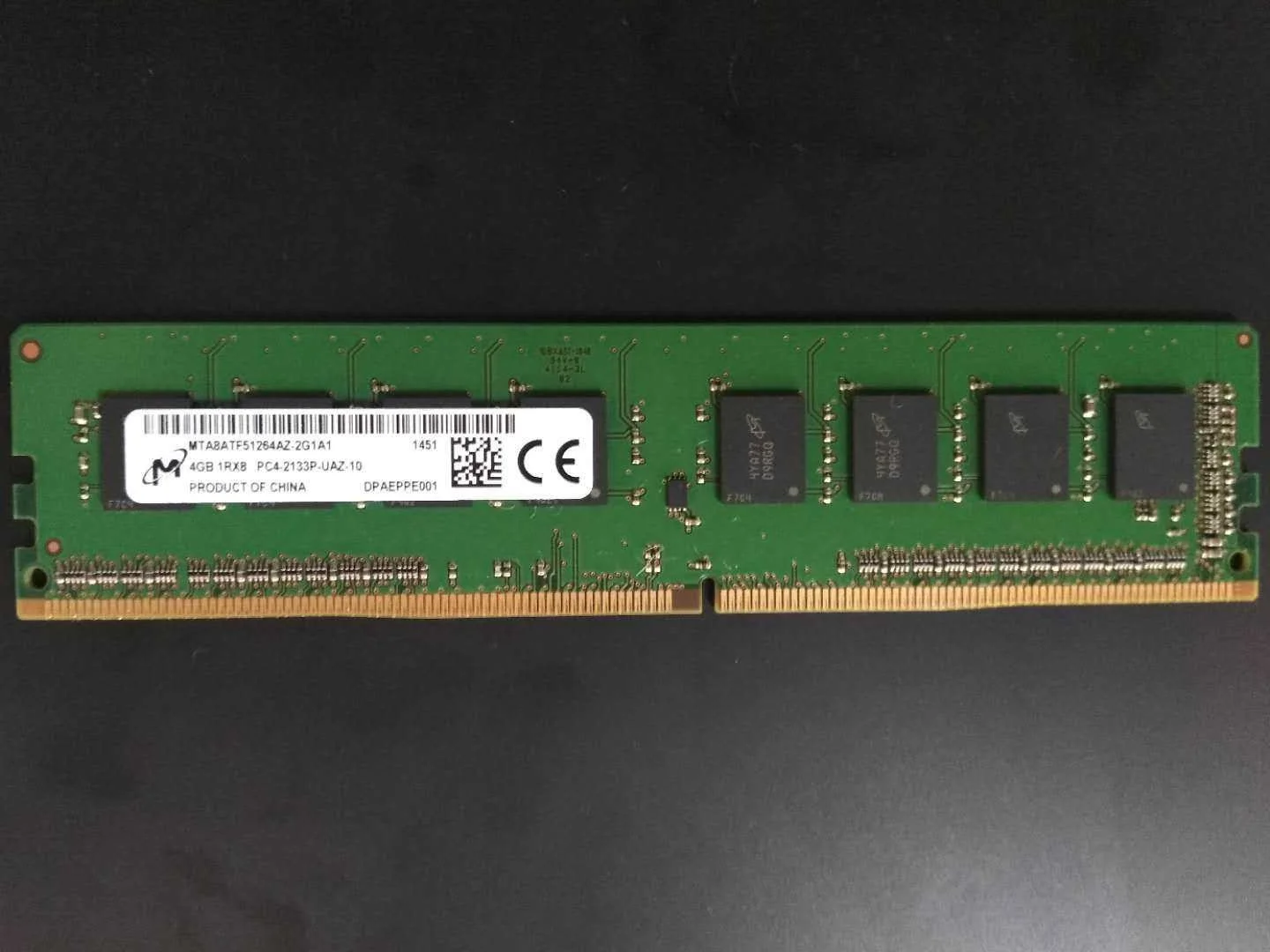 

RAM Micron 4gb 1rx8 PC4-2133P-UAZ Ultra-2 G1b1 Desktop Memory