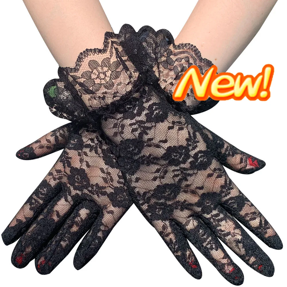 

New Sexy Fishnet Finger Gloves For Women Evening Party Prom Ceremonial Lace Mittens Punk Rock Hip Hop Cosplay Dance Gloves