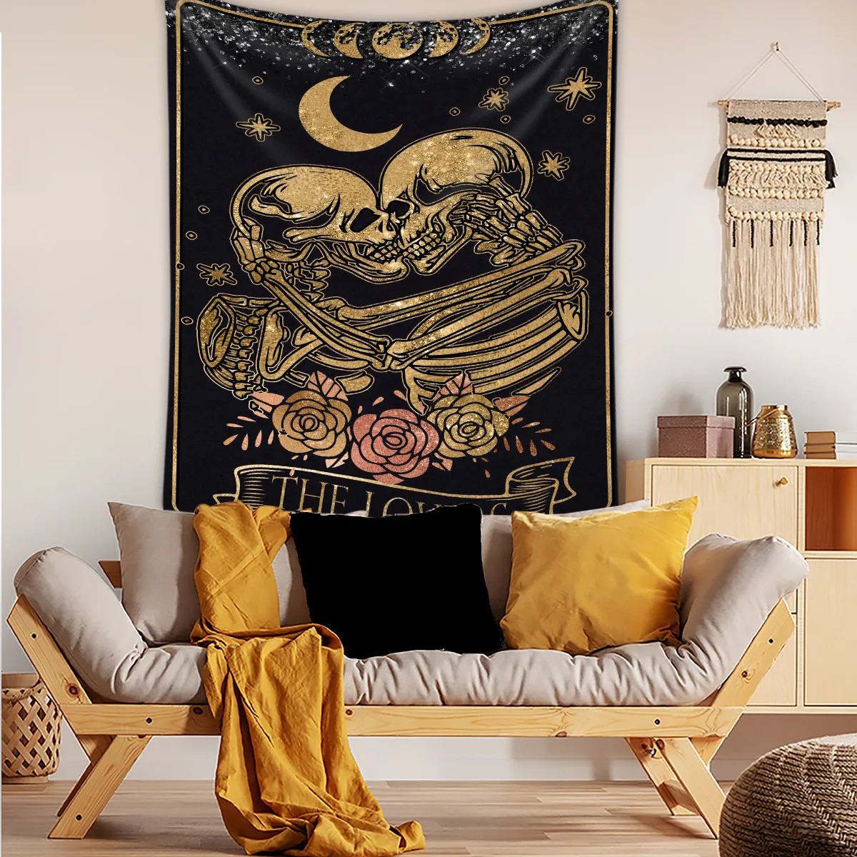 

Tarot Card Tapestry Wall Hanging Skull Cat Moon Sun Bedroom Decoration Home Room Aesthetic Decor Tapiz Pared Tapisserie Mural