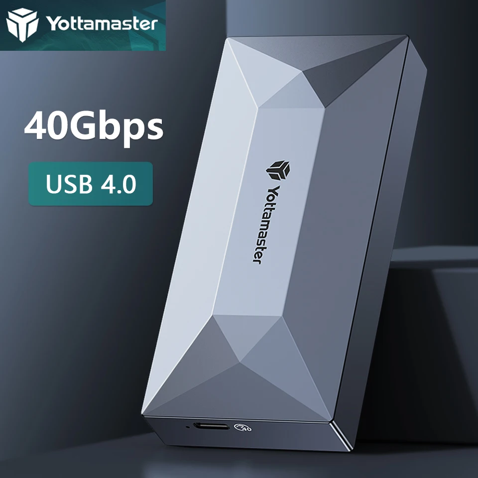 

Yottamaster M.2 NVMe SSD Enclosure 40Gbps 20Gbps High Speed HD External Case Type C PCIe Thunderbolt 4/3 USB4 Storage Box for PC