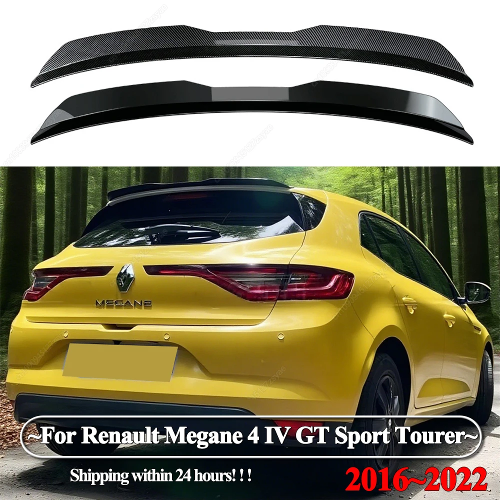 Фото Автомобильный задний спойлер на крышу, крыло для Renault Megane 4 IV GT Sport Tourer 2016-2022, хэтчбек, ABS, глянцевый черный Bodykits, тюнинг №1