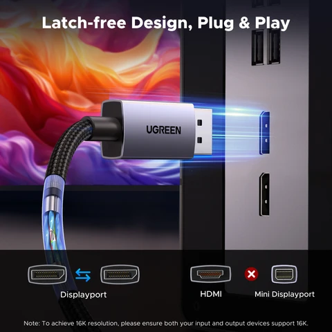 UGREEN DisplayPort кабель DP 2.1