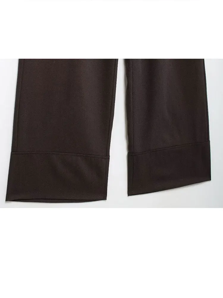 Женский брючный костюм TRAFZA однотонная Свободная рубашка и длинные пижамные