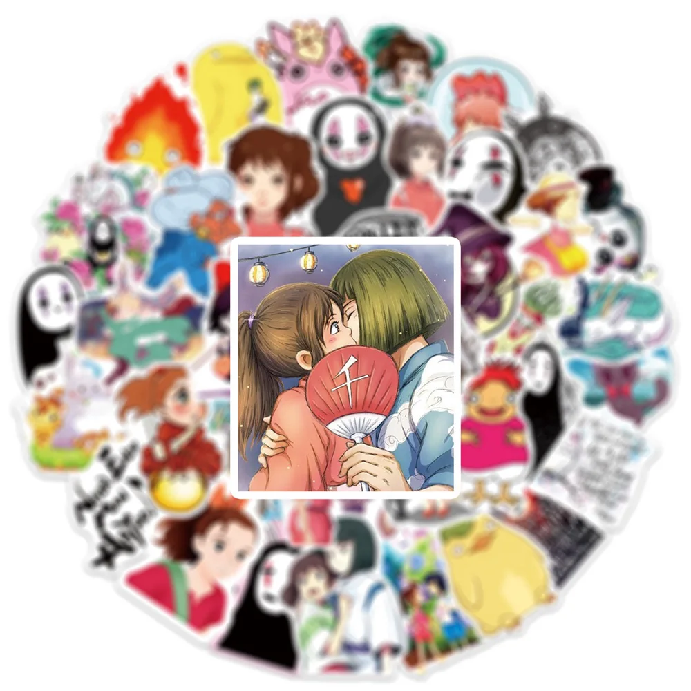 

10/30/50PCS Anime Hayao Miyazaki Spirited Away Stickers DIY Laptop Luggage Skateboard Graffiti Decals Sticker for Kid Toys