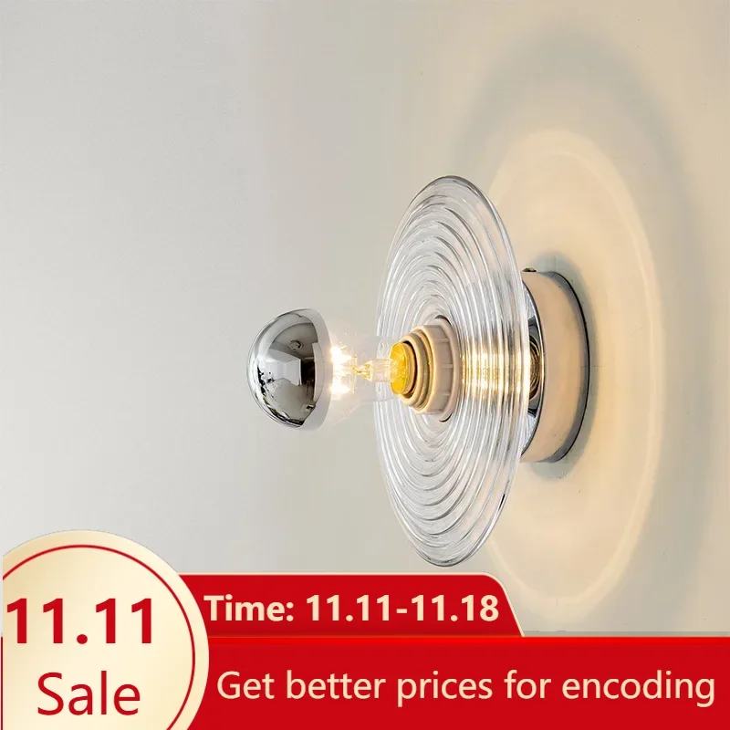 Винтажный стеклянный настенный светильник декоративные лампы с рисунком водной