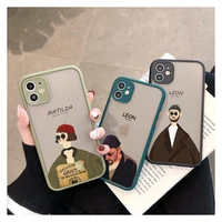 cartoon killer leon uncle girl phone case for iphone 11 12 13 pro max se 2022 xr x xs 7 8 6plus hard shockproof color back cover