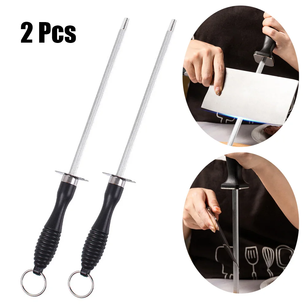 

2pcs Professional Knife Sharpener Rod Diamond Sharpening Blade Carbon Steel Durable Knife Sharpener Home Use Knife Grinder Acces