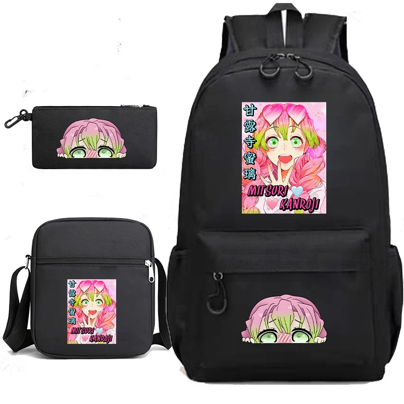 

Anime School Bag Kimetsu No Yaiba Kanroji Mitsuri Bagpack Girls Boy Backpack Demon Slayer Laptop Children Travel Bookbag Mochila