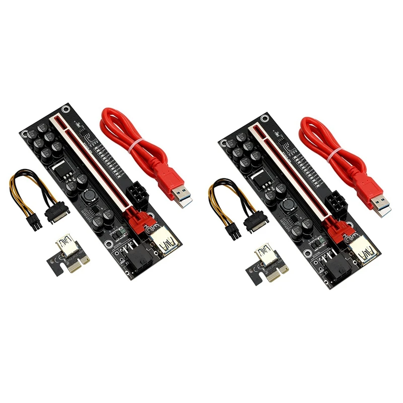 

PCIE Adapter Card VER011 PRO Graphics Card Extension Cable Set PCI-E 1X to 16X USB 3.0 Adapter Card for BTC Mining