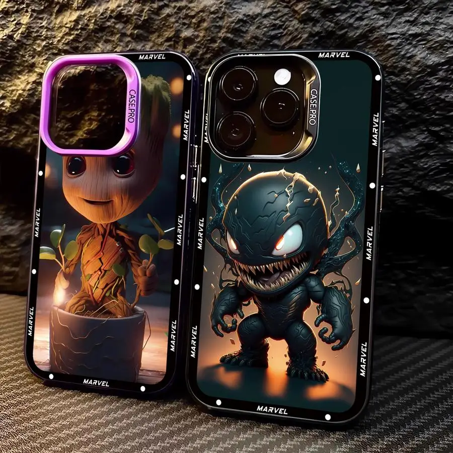 Чехол для телефона Marvel Groot Venom iPhone 12 Pro 16 15 Plus XR 13 XS Max 14 X 11 Мягкая задняя крышка из