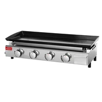 4 burners lpg gas griddle commercial flat counter grill teppanyaki griddle for restaurant