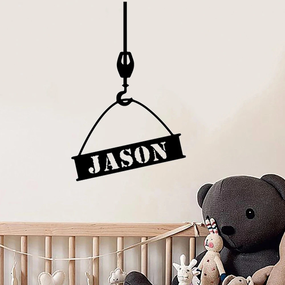 

Personalized Custom Name Wall Decals Construction Crane Truck Stickers Crane Bulldozer Murals Vinyl Kids Nursery Decor HJ1536