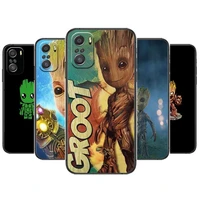 marvel baby groot phone case for xiaomi redmi 11 lite pro ultra 10 9 8 mix 4 fold 10t black cover silicone back prett