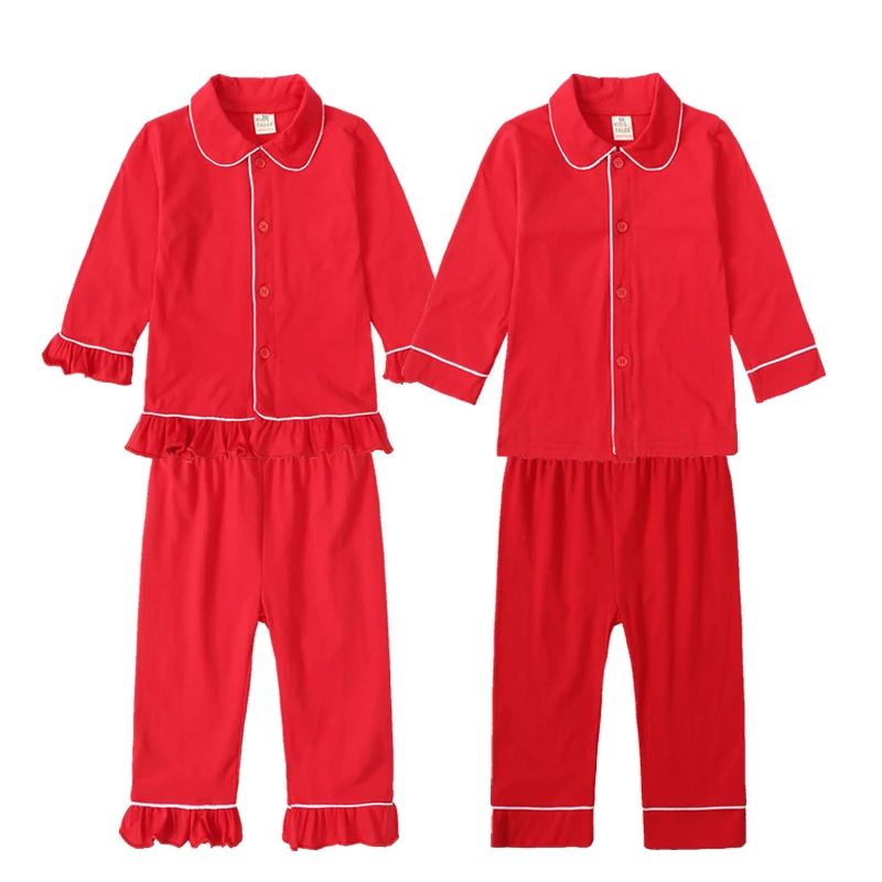 Детская Рождественская Пижама для мальчиков и девочек красная бархатная одежда