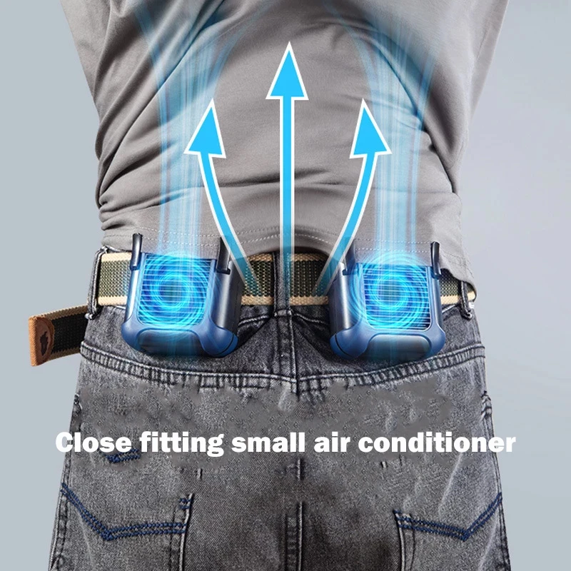 

Mini Air Cooling Fan Waist Hanging Neck Portable USB Charging Air Conditioning Outdoor Heatstroke Prevention Waist Cooling Fan