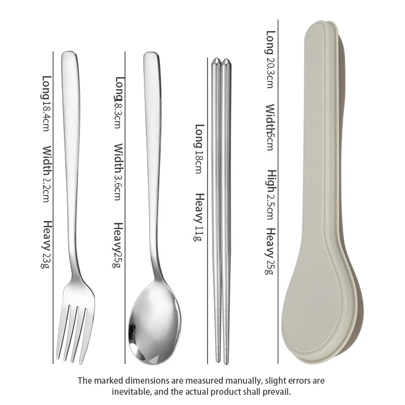 Набор столовых приборов из 4 предметов с коробкой нержавеющей стали