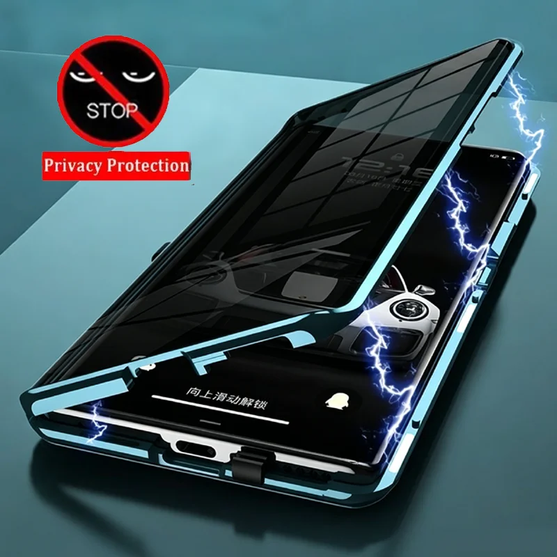 Фото Защитный чехол для телефона Huawei Nova 12S 14 13i 11 9 SE 15 Max 10 Pro с закаленным стеклом, магнитным креплением и защитой от подглядывания, полная защита объектива №2