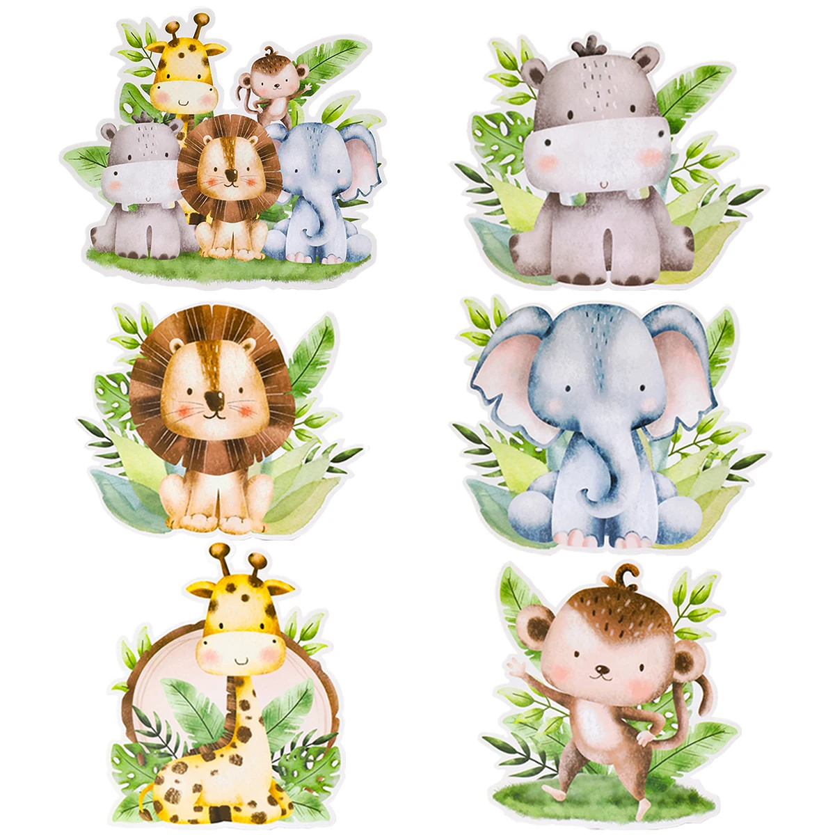 Джунгли с животными соты настольное украшение джунгли день рождения вечеринка