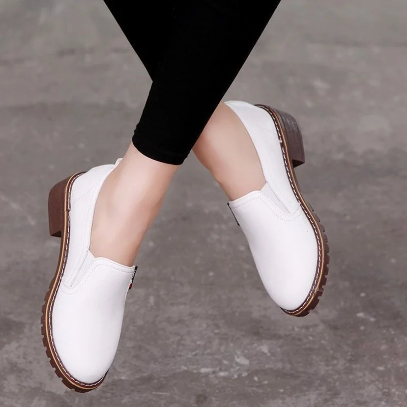 

Comemore 2022 Spring Autumn Fashion Women Flat Shoes Moccassin Loafers Slip on Sneaker Woman Soft Leather Female Low Heel White