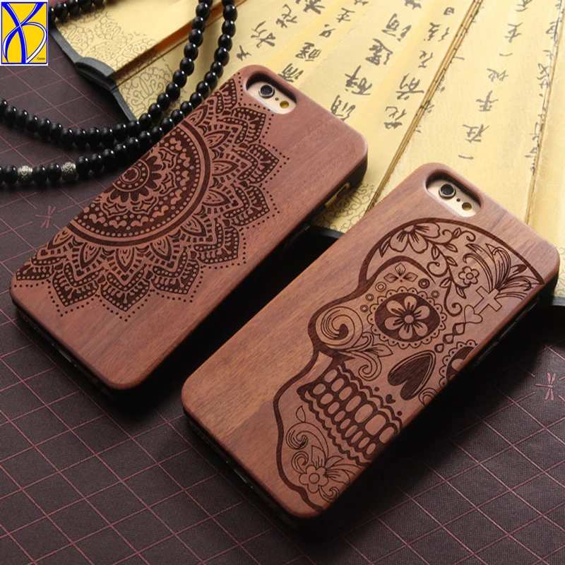 10pcs iCasiber Retro PC + Wood Skull Case for iPhone 5 5S SE 6 6S 7 Plus Novetly Vintage Wooden Case Cover for iPhone 8 8plus X