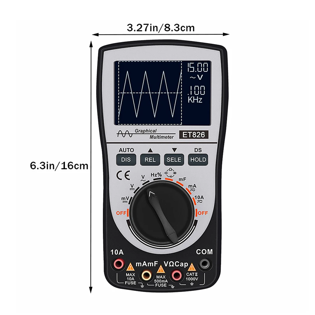 

2 in 1 Oscilloscope Multimeter Professional Digital DC AC Detector Testing Tool Detection Equipment with Clear Screen