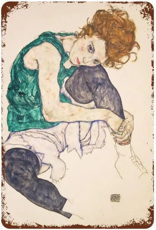 Металлическая жестяная вывеска в стиле ретро Egon Schiele настенное искусство -
