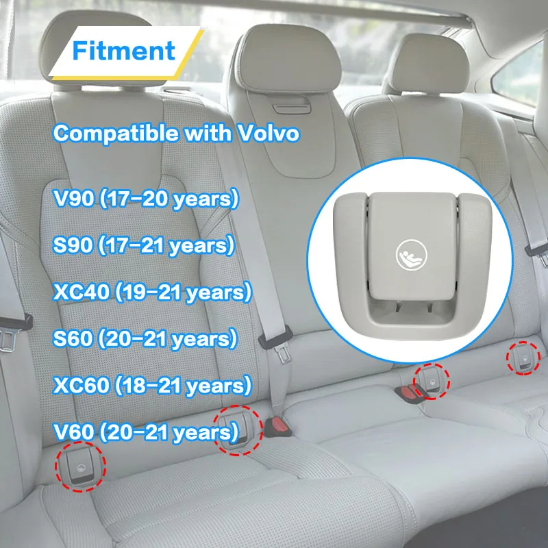 Фото Крышка крепления детского автокресла ISOFIX для Volvo V90 S90 XC40 S60 XC60 V60, аксессуар для заднего сиденья, 2017-2021 гг. №5
