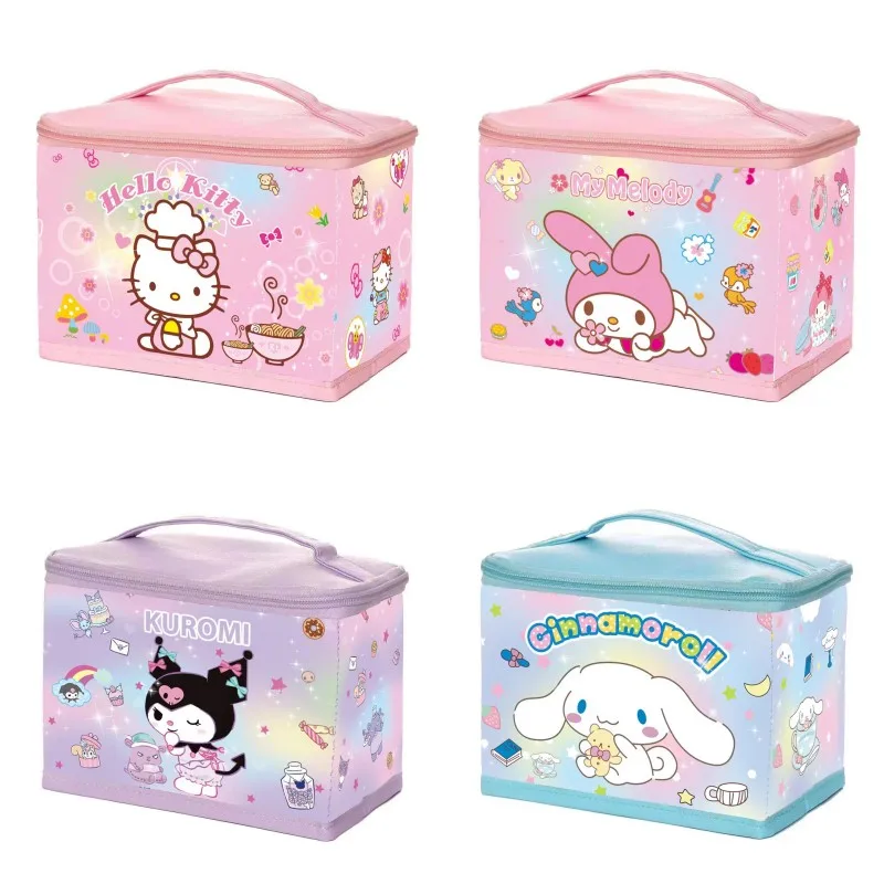 

Hello Kitty Sanrio Cosmetic Case Kawaii Anime Kuromi My Melody Large Capacity Toiletries Storage Box Cinnamoroll Cosmetic Bag
