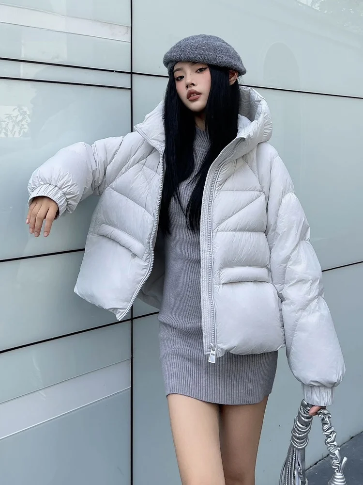 Duck Puff Feeling Тыквенный цвет Пуховик Женское зимнее высококачественное пуховое