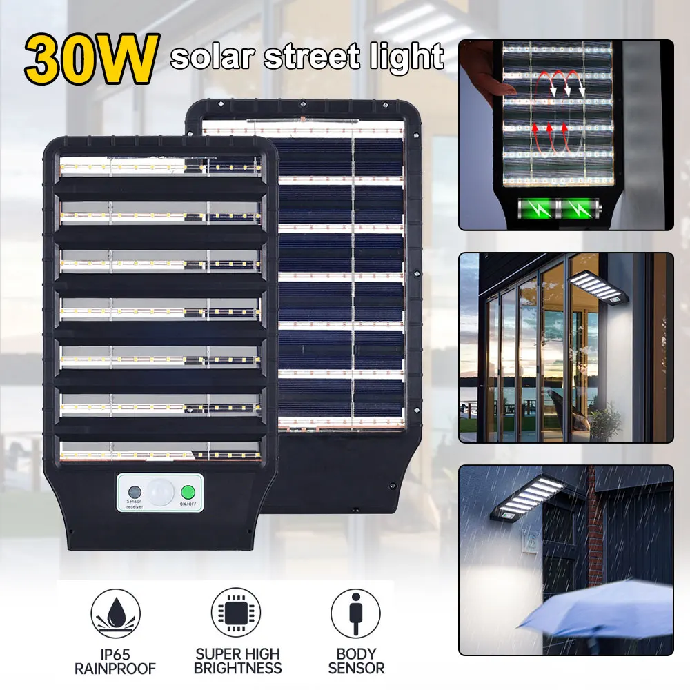 

Solar Power Wall Lamp Courtyard Motion Sensor LED Sunlight Induction Garden Path Street Light Built-in 3600 mAh Battery