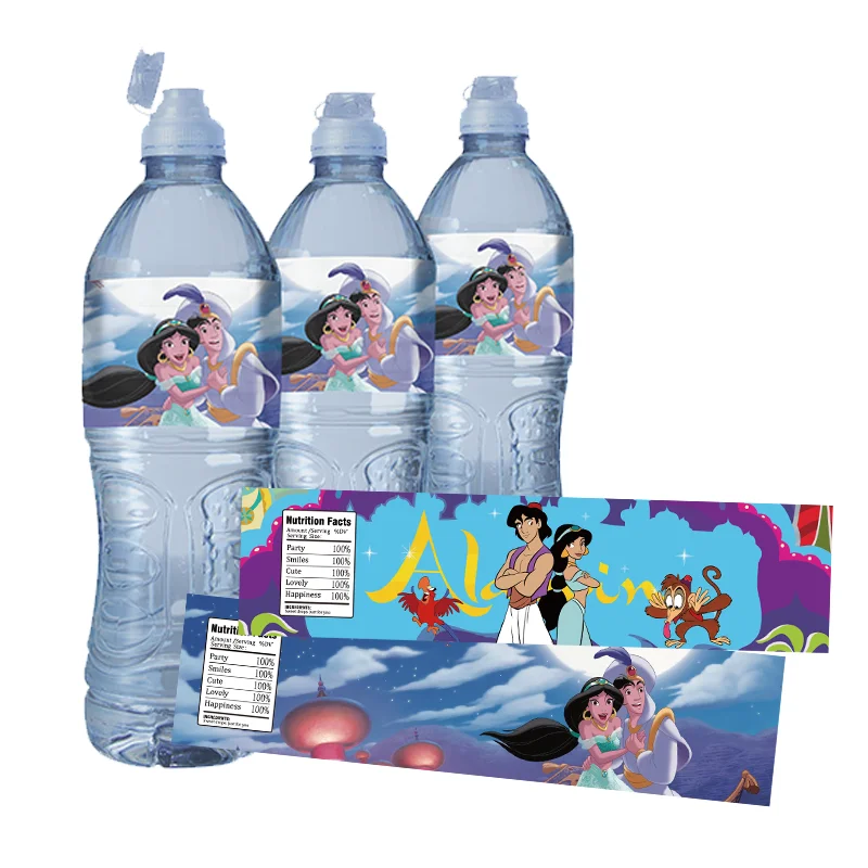 24pcs Aladdin Lamp Water Bottle Wrapps Sticker Label Baby Sh