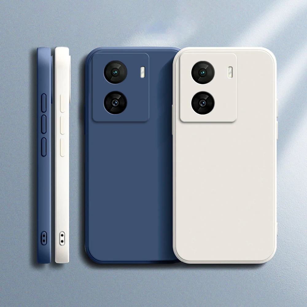 

Original Square Liquid Silicone Phone Case for VIVO iQOO Z7 Z7X 5G iQOOZ7 Camera Protection Soft Phone Couples Cover Thin Fundas