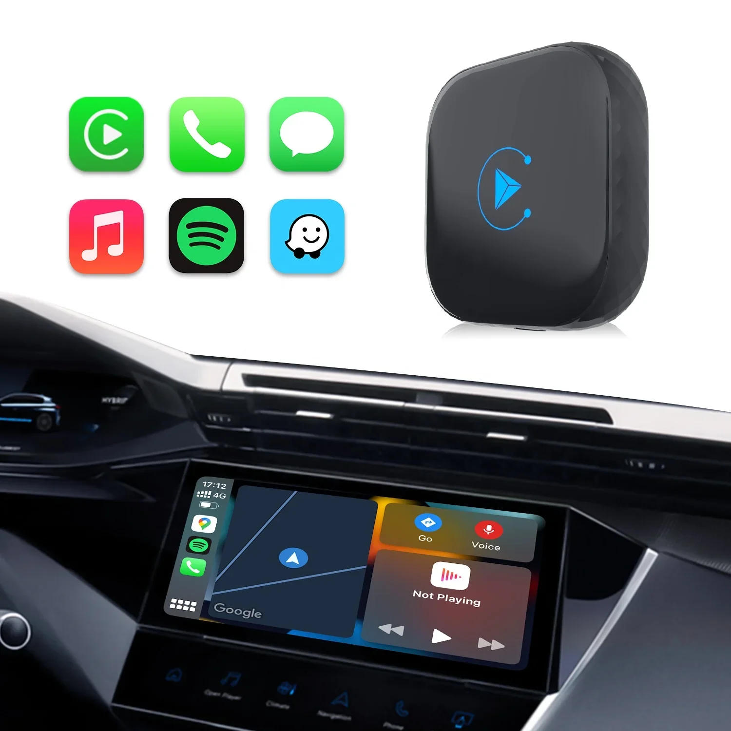 Фото 2025Meihua CarPlay Video AI Box Android Auto Dongle Netflix YouTube TV Потоковое устройство HDMI Аудио Видео Выход Ключ автомобиля OEM W №5