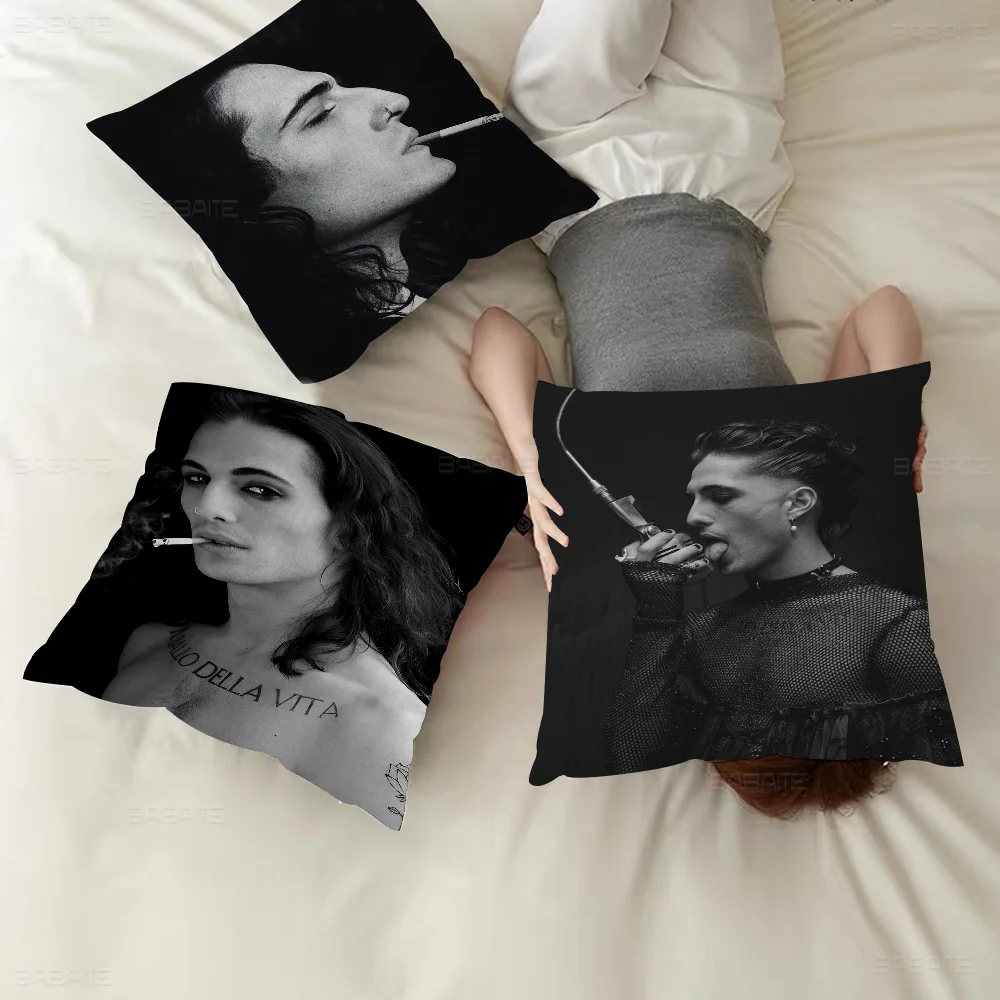 Maneskin Damiano David Pillow Gift Home Office Decoration Bedroom Sofa Car Cushion CoverPillow Case