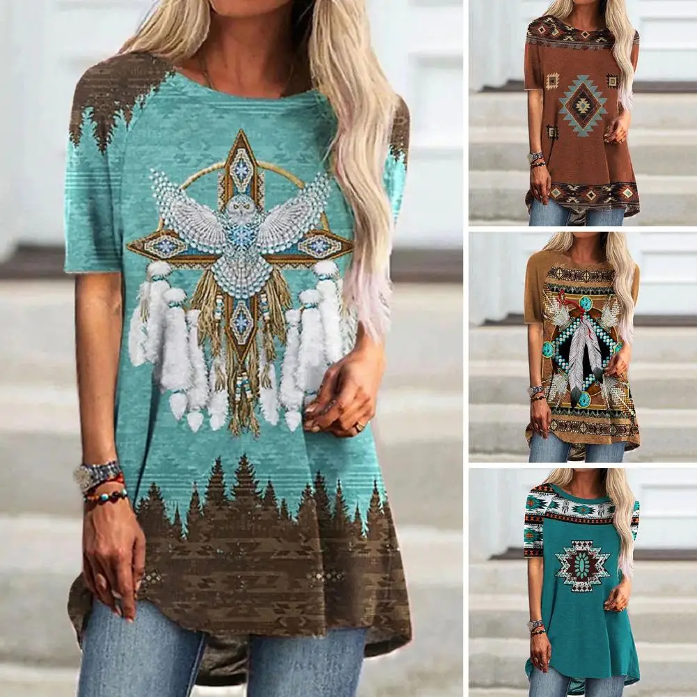 

2022 Summer Round Neck Women's Casual Pullover T-Shirts Women's Abstract Cool Print Short Sleeve Fashion Tops New Daily T-Shirts