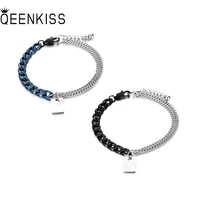 qeenkiss bt844 fine jewelry wholesale fashion birthday wedding gift jointed punk hiphop titanium stainless steel chain bracelet
