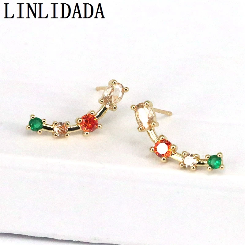 

Женские серьги-гвоздики с кристаллами, 10 пар