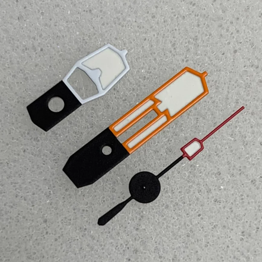 Watch Accessories 12MM Hands Orange Red and White Color Matching Hands Green Luminous Hands Suitable for NH35/36/4R7S Movement