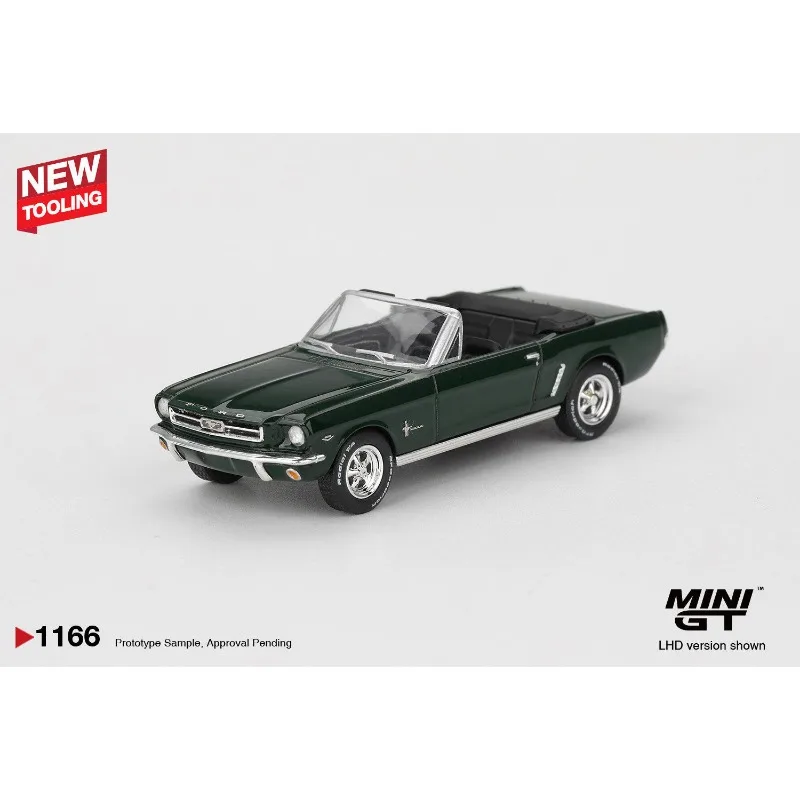 MINI GT1: 64 #   Модель автомобиля Ford Mustang 1166, зеленый кабриолет, из сплава, статическая имитационная модель, коллекционная, для взрослых, мужская игрушка. (art.: 3920da7db67cc) - 3920da7db67cc