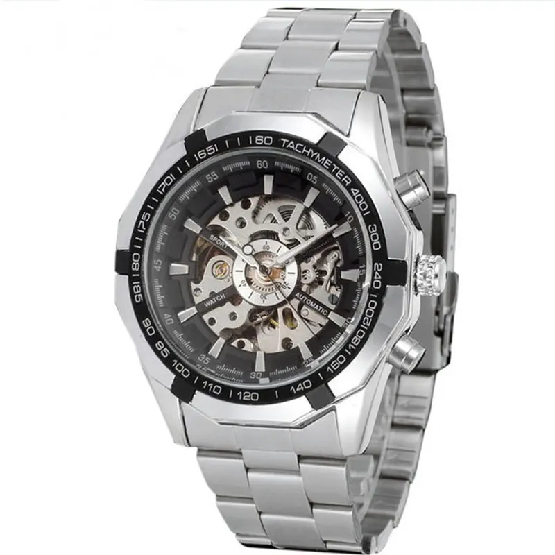 New Explosions of Men's Watches All Hollowed Out Men's Automatic Mechanical Watch Men's Business Leisure Steel Band Watches