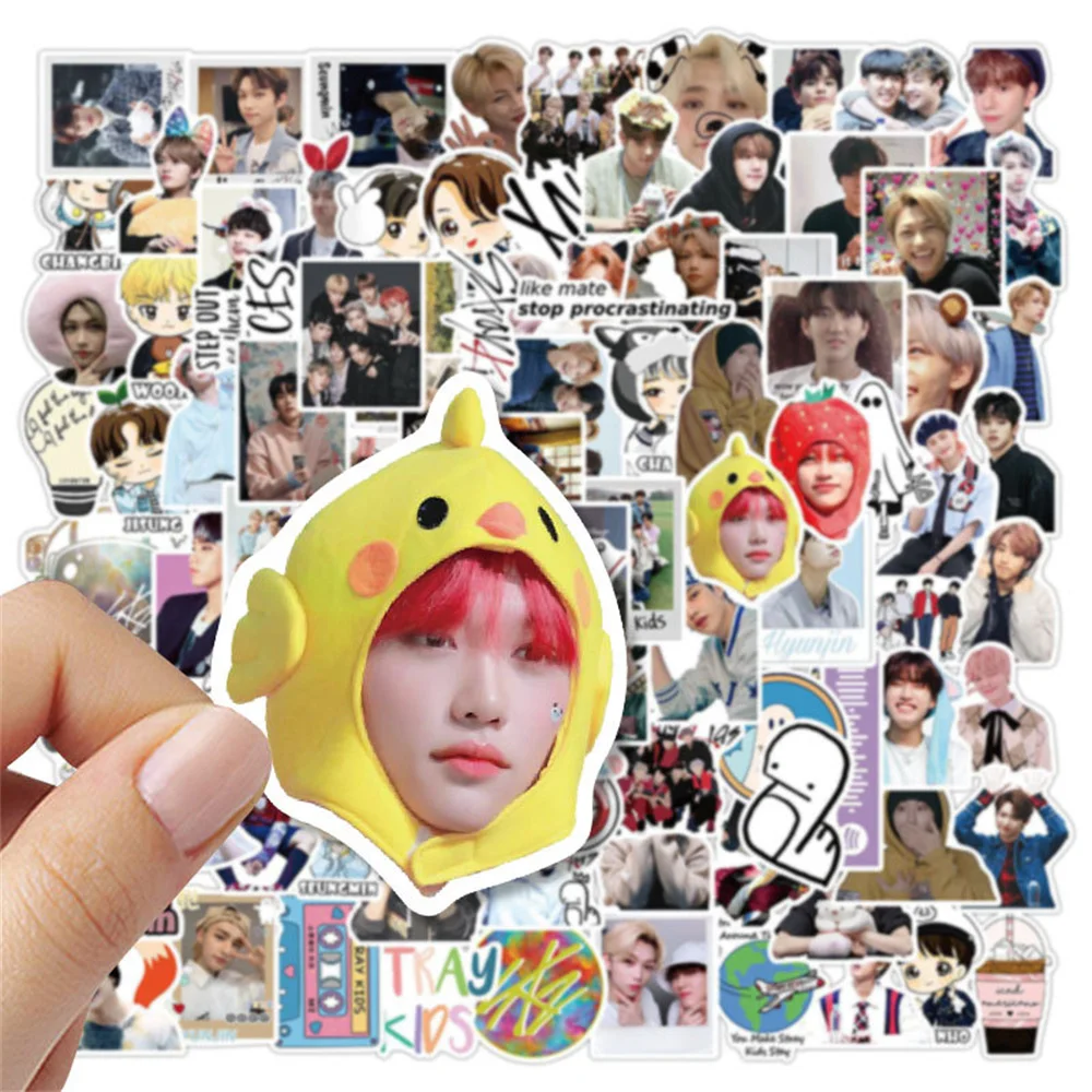 

10/30/50/100PCS South Korean Men's Team Stray Kids Stickers Hallyu Idol Graffiti Decals PVC Waterproof DIY Phone Notebook Laptop