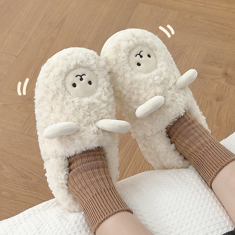 Тапки ASIFN из хлопка и овечьей шерсти для мужчин женщин теплые мягкие шлепанцы с