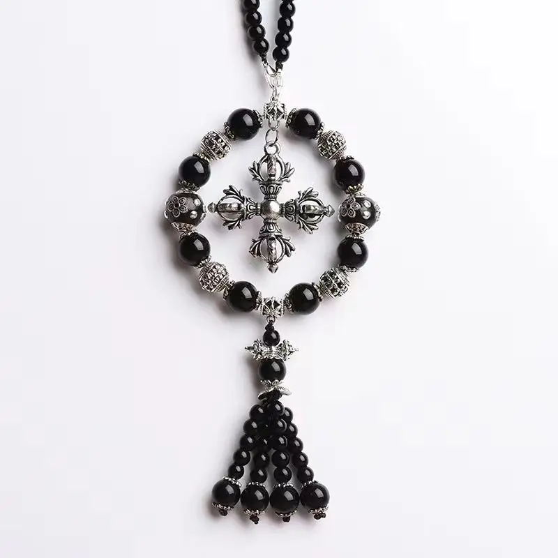 

Высококачественный автомобильный подвесной обсидиановый общий креативный персонализированный кулон ручной работы для безопасных кресто...