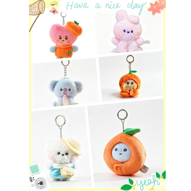 Фото Новый брелок Bt21 Koya Tata Shooky Chimmy Cooky: мультяшная кукла в Q-версии, креативный кулон для школьного рюкзака или автомобиля, подарок для девочек №1