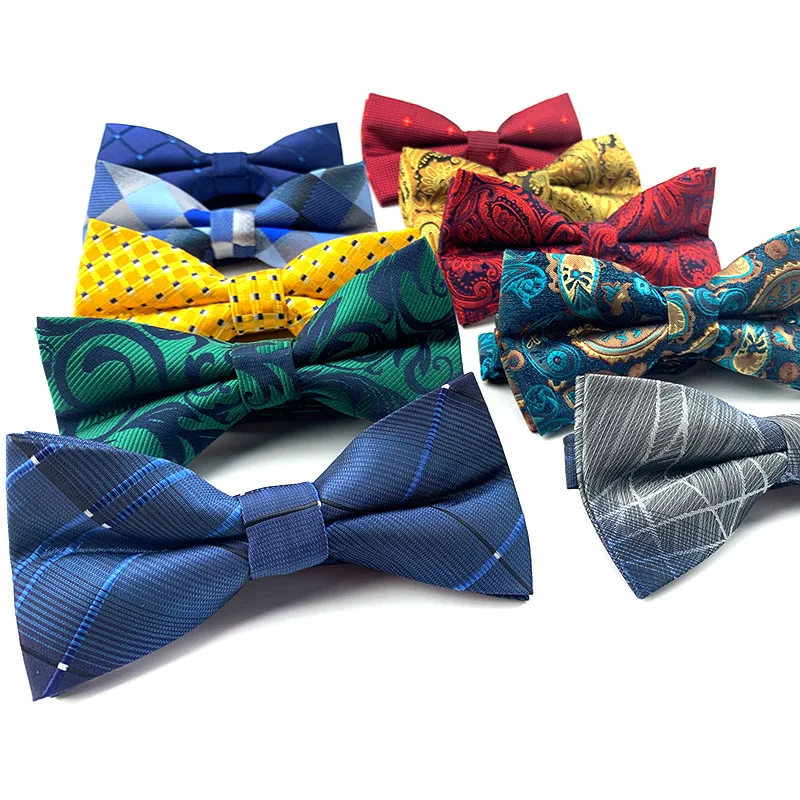 

12*6cm New Tide Korean Version Fashion Wedding Groom Bow Tie for Man Suit Banquet Solid Paisley Bowties Necktie Wholesale