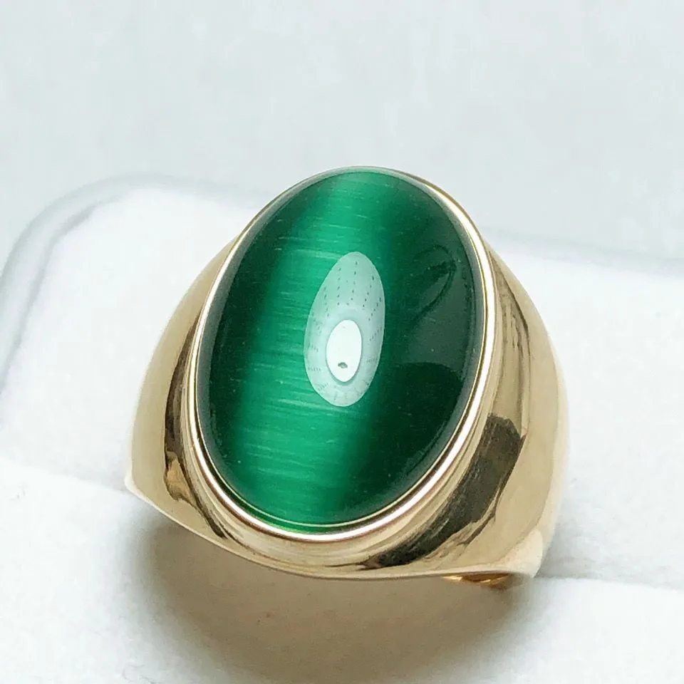 Большое овальное зеленое кольцо с опалами для женщин и мужчин, роскошные качественные обручальные кольца из титановой нержавеющей стали 316L, летняя Подарочная бижутерия